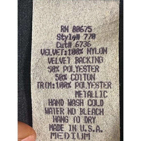 Cervelle Jacket M Black Vintage Artsy Metallic Mature Neutral Office Military - Picture 11 of 15